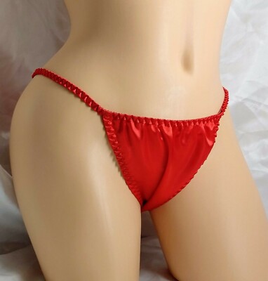 Red Satin String Bikini Panties – Classic 90s Joe Boxer Style For Women & Men