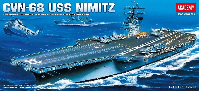USS Nimitz CVN-68 Aircraft Carrier 1:800 Plastic Model Kit ACADEMY