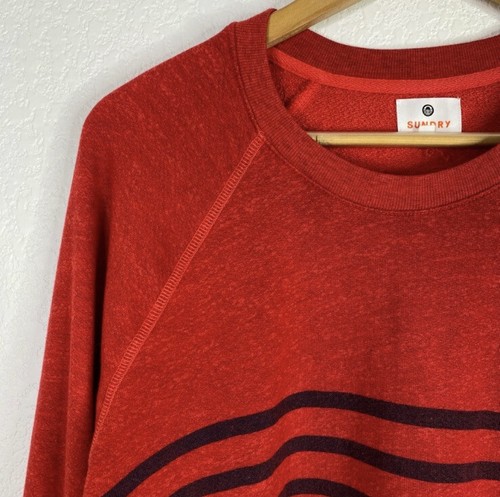 Sundry Women’s Size 2 / Medium Red Striped Star Raglan Pullover Sweatshirt - Picture 4 of 9