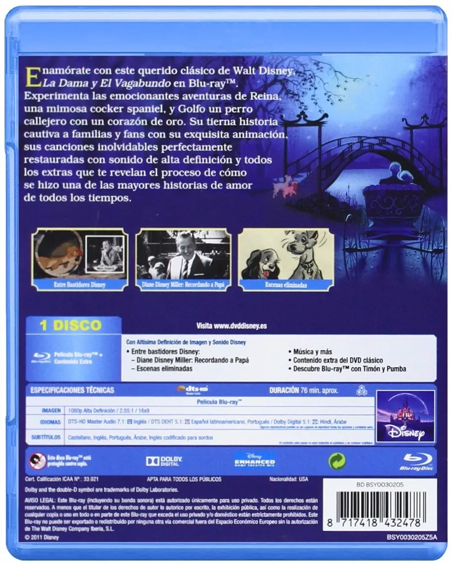 Blu-Ray A Dama e o Vagabundo (Edição Diamante)