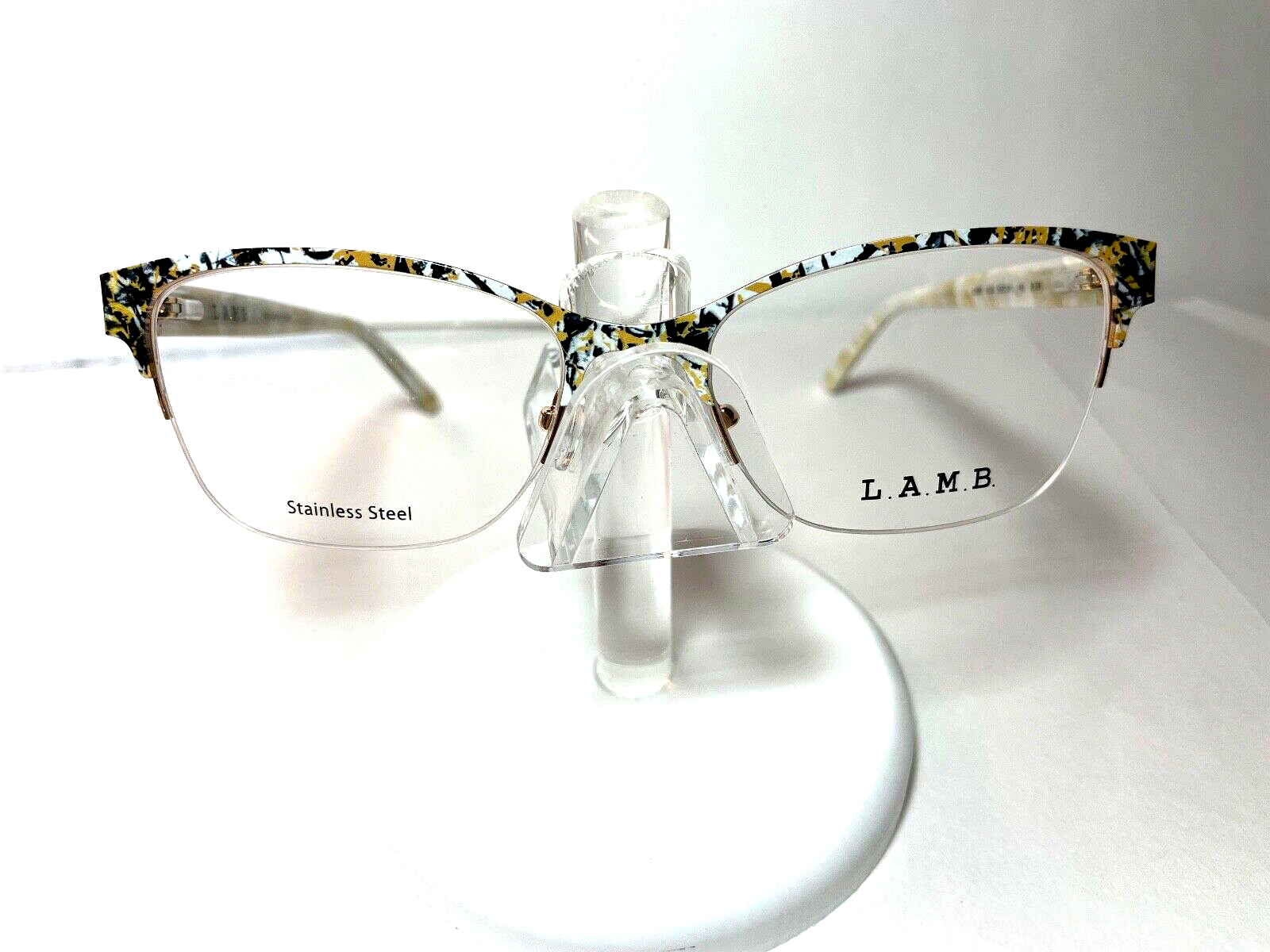 NEW LAMB EYEGLASSES by Gwen Stefani LA091 GOLD BLACK w/LAMB CASE eBay