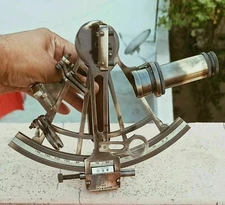 Maritime Brass Sextant 8 Inch Nautical Golden Astrolabe Ships Instrument Gift