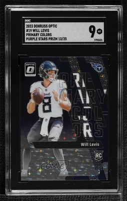 2023 Donruss Optic Primary Colors Purple Stars Prizm 13/25 Will Levis SGC 9 11ds