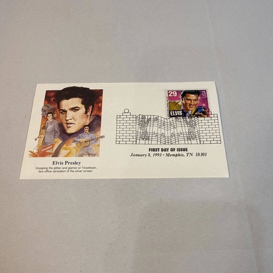 (5) lot of Elvis Presley stamp FDC First Day of Issue envelopes, January 8, 1993 - Image 3 of 4