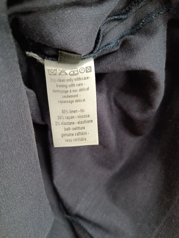 Falda midi Joseph para mujer W 27 en lino azul Foto 4 de 4