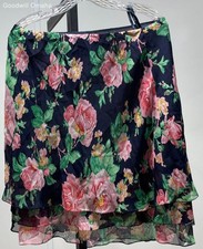 Lauren Ralph Lauren Women's Silk Tiered Navy/Floral Skirt Size 12 NWT