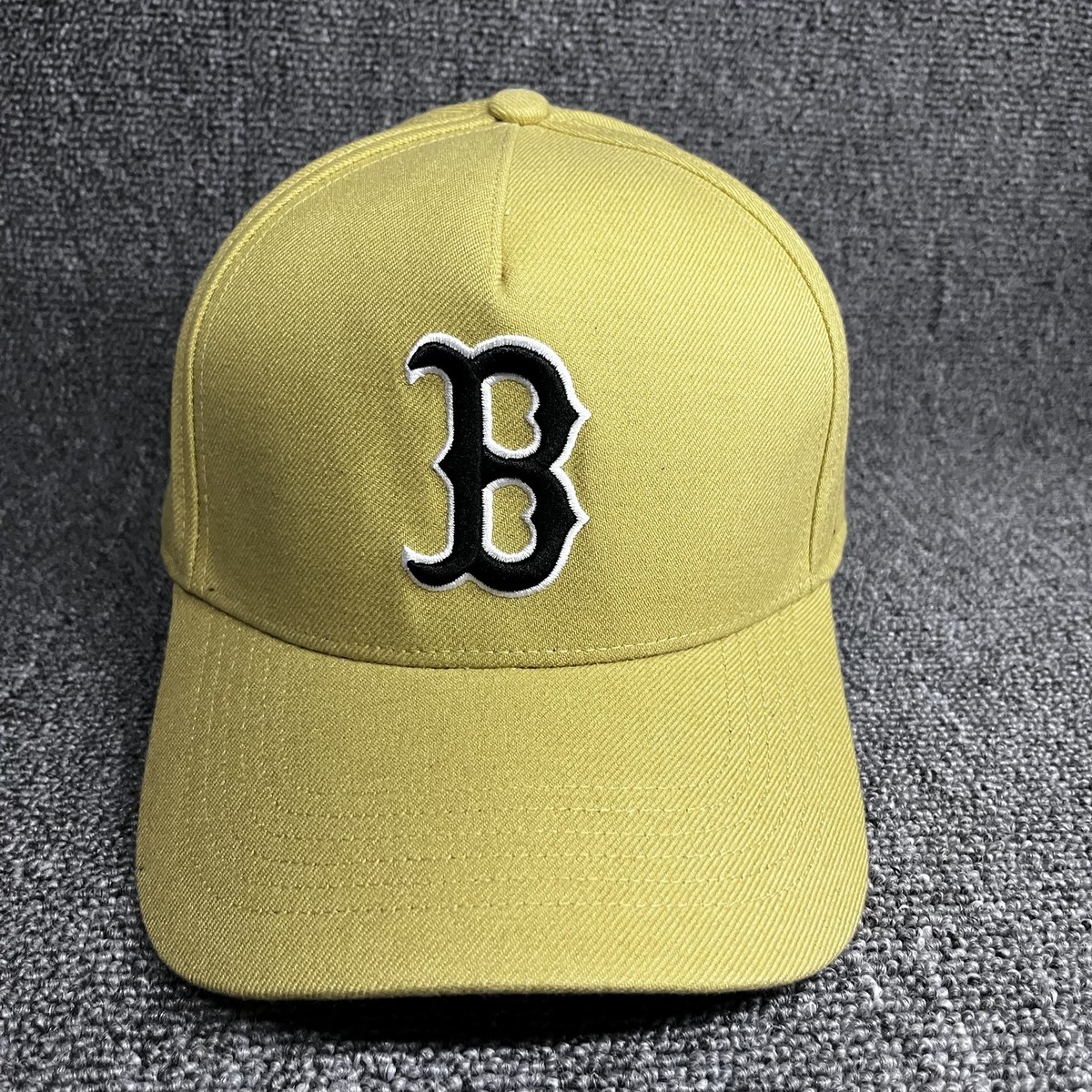 Boston Red Sox '47 MVP Snapback Hat Mustard Yellow Black B Logo Adjustable Cap