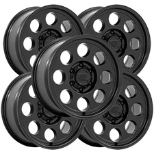 (Set of 5) Pro Comp PA201 Heritage 16x8 5x4.5" +0mm Matte Black Wheels Rims