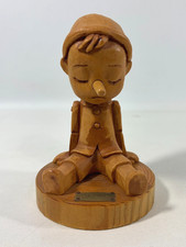 Bartolucci Pinocchio Sitting Hand Made Wooden Figurine Italy RARE