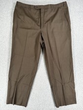 Canali Dress Pants Mens 40x29 Brown Flat Front Straight Leg Trousers Business