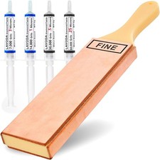 4-Sided Leather Strop with Diamond Polishing Compound, Extra Large 15.7"x3"