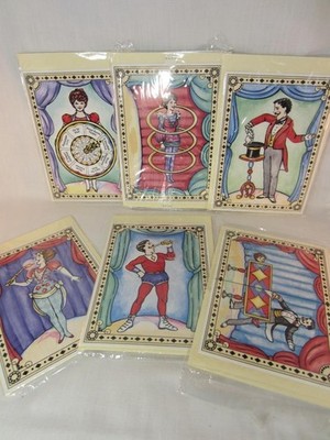*Magic Old Fashioned Magician Greeting Cards Box of 12, 6 Different - Shackman