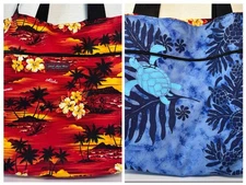 Island Aloha Wear Hawaiian Reversible Beach Tote/Shoulder Bag Made in Hawaii USA