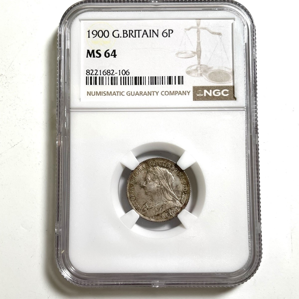 1900 Six Pence 6P England Great Britain NGC MS64 Silver Coin .925