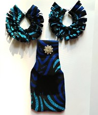 Women's neck tie with hoop earrings