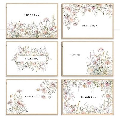 Floral Thank You Cards with Envelopes,48Pack - 4x6 Inches Thank You Notes with 