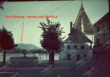 Farbdia Krems Stein a.d. Donau Blick Richtung Stift Göttweig Napola 1943 #1298