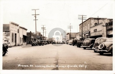 Arroyo Grande California c1940 Branch St Stores RPPC Photo Postcard COPY