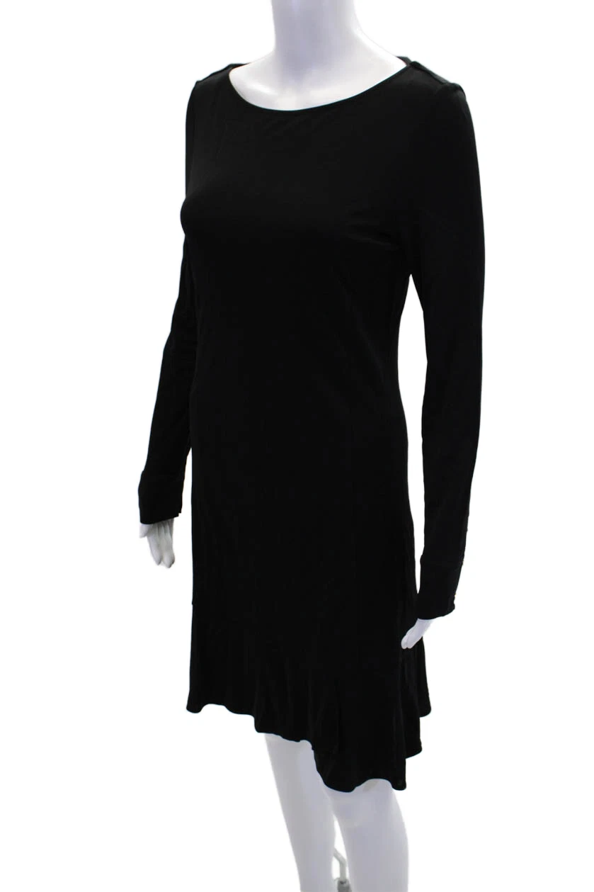 Abito donna Tory Burch manica lunga scollo a scoop mini maglia tubino nero taglia small