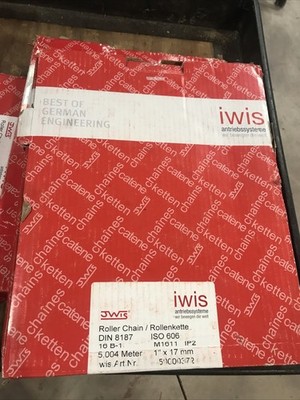New IWIS Roller Chain DIN8187 16B-1 5.004 Meter 1 x17mm M1611 IP2