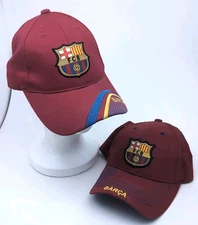 LOT OF 2: FCB Barca Barcelona Spain Soccer Hat Strapback Official Rhinox