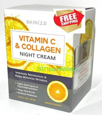 VITAMIN C & COLLAGEN NIGHT CREAM 1.69 OZ / 50 ML Firms and Lifts New by SKIN 2.0