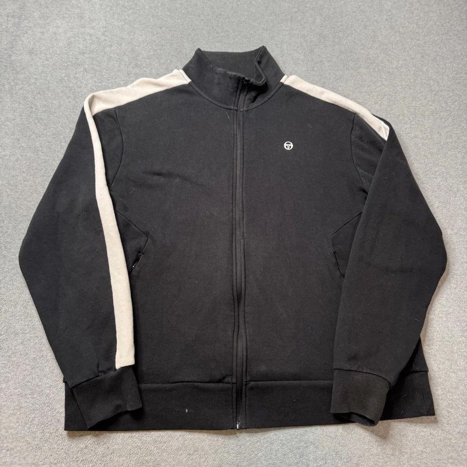 Sergio Tacchini Track Jacket Mens 2XL XXL Black Full Zip Sports Athletic Adult - Image 2 of 4