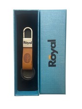 Royal Pu Leather Keychain With Packaging For Car Key Or Gift Brown