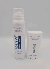 Lot of 2 Native Sea Salt Cedar Deodorant Stick Body Spray Aluminum Free NEW