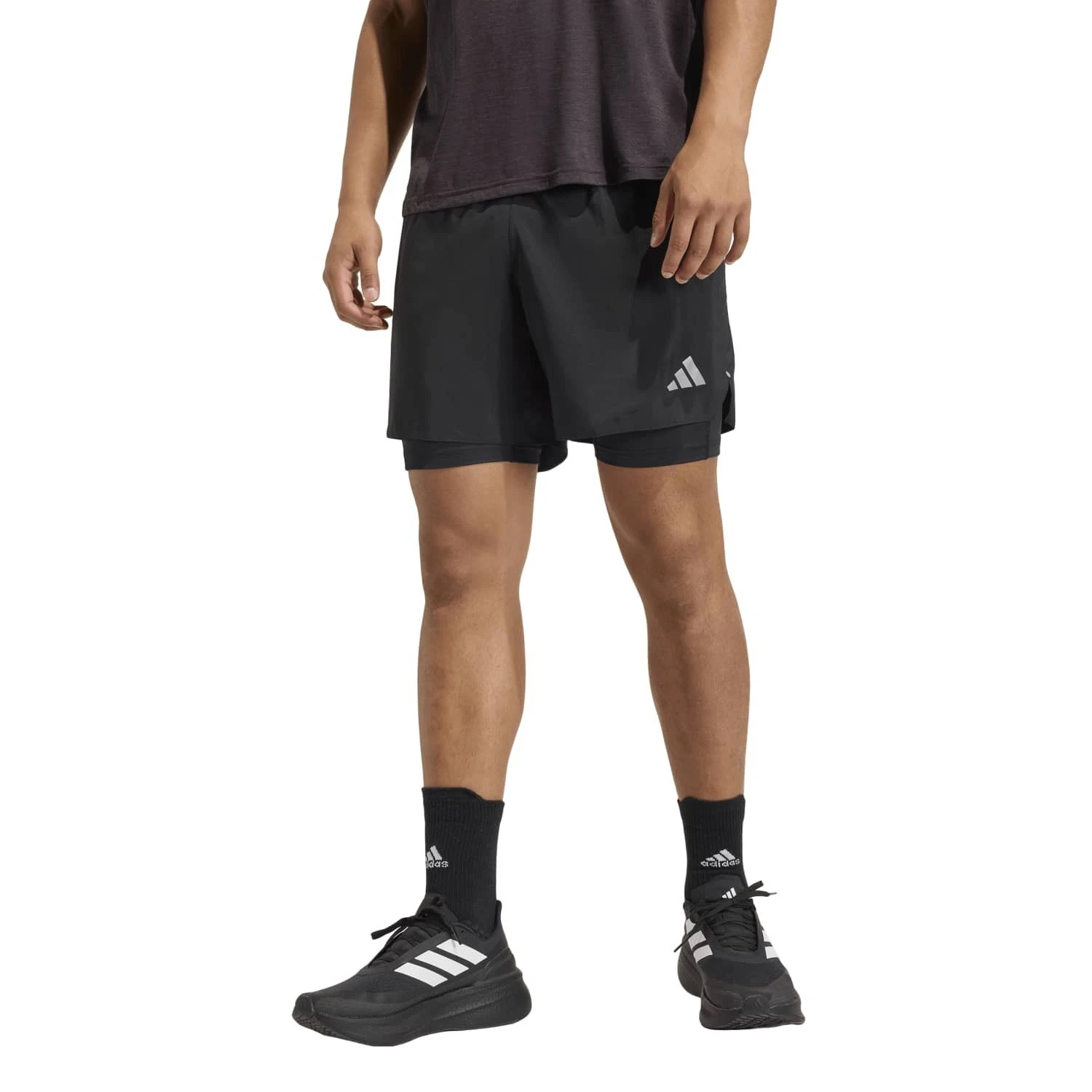 Adidas Mens Adi365 2 in 1 Running Shorts Run Short Training Sports Gym Climacool