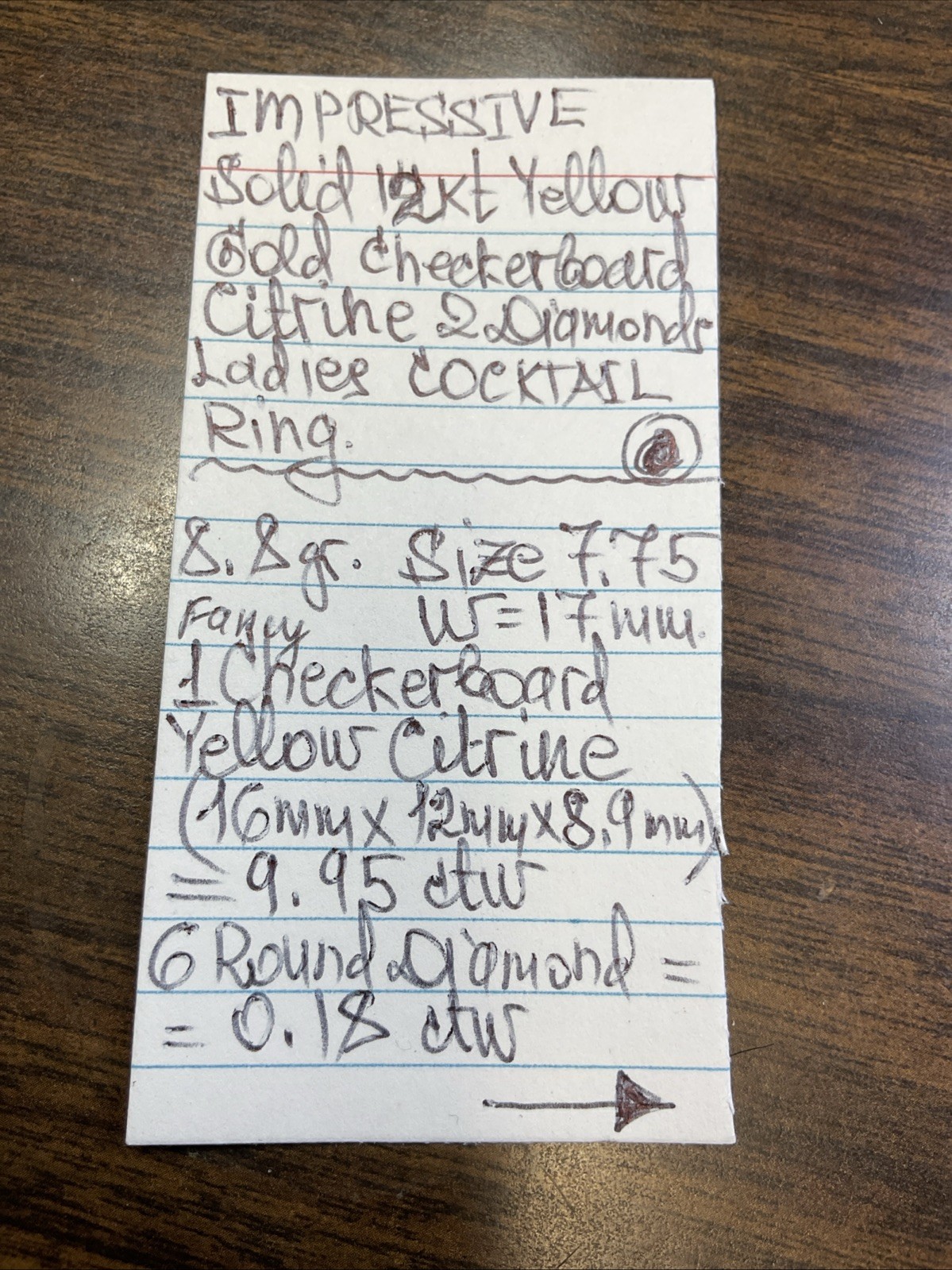 COCKTAIL Ring Solid 12K Yellow Gold Checkerboard … - image 23