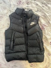 Nike Mens Black Puffer Vest Full Zip Logo Qui...