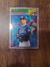 2026 Topps Heritage - #142 Cole Young Silver Sparkle Refractor (RC) Mariners