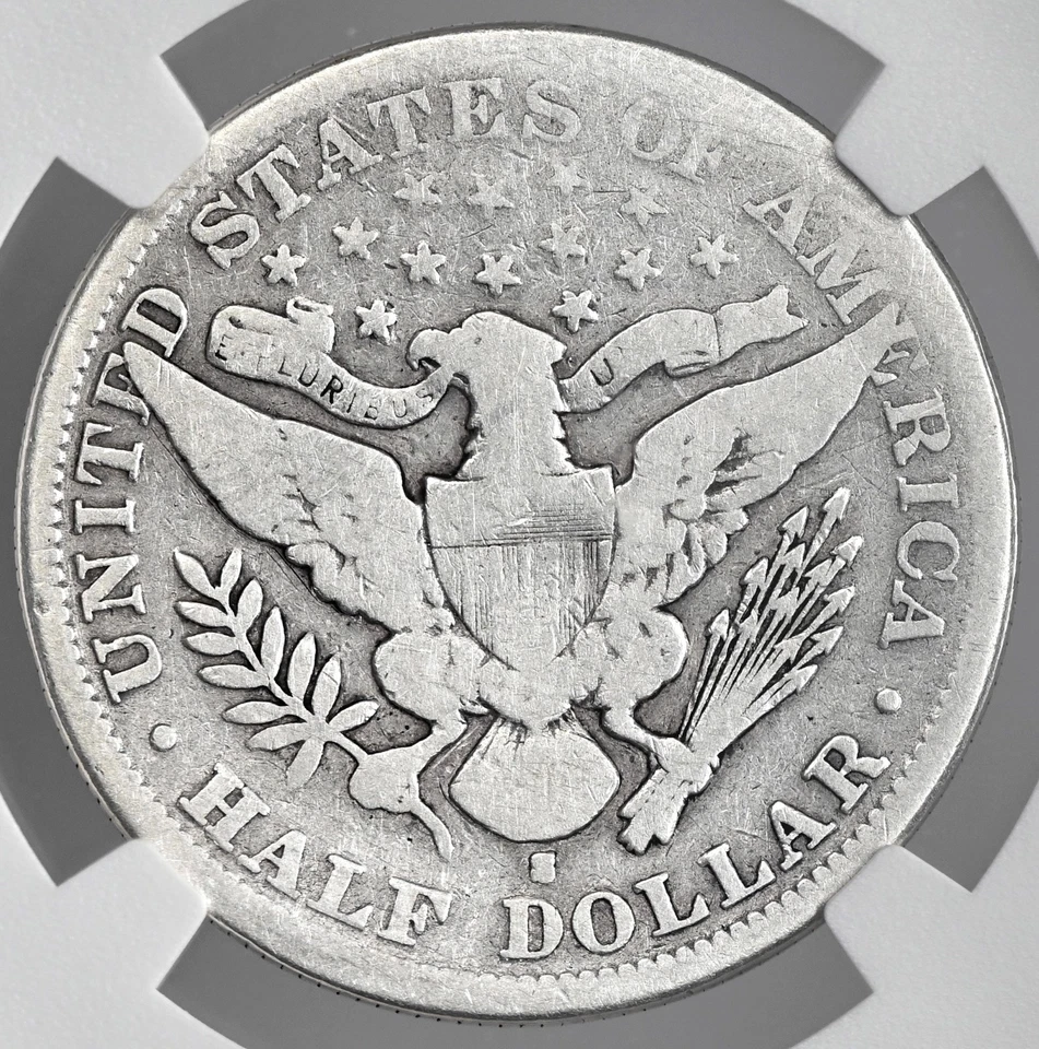 1896-S  50C BARBER SILVER HALF DOLLAR NGC GOOD DETAILS "BENT" #8405241-047 - Image 3 of 4