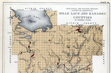 1888 MILLE LACS AND KANABEC COUNTIES minnesota MORA milaca IND. RESV  brunswick