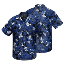 Monkey D Luffy One Piece Skull Blue Summer Hawaiian Shirt
