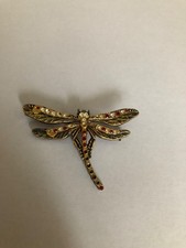 Vintage 925er Silber Anstecknadel Libelle Brosche Anstecknadel Vergoldet