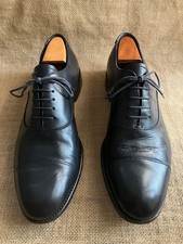 PRADA Mens Black Leather Cap Toe Oxford Shoes Size UK 7 || US 8