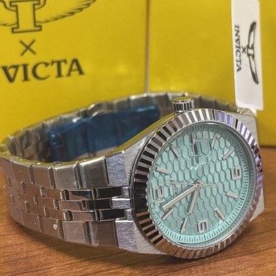 Invicta Specialty 40mm T-Blu Honeycomb Dial On Stainless Steel Mens Watch #69859