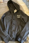 Abercrombie & Fitch Muscle Hooded Jacket Button Front Gray Large Men's Coat