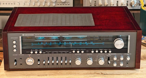 Kenwood KR-11000GX Receiver Pro Serviced 120 WPC Custom Rosewood Burl Case, LEDs