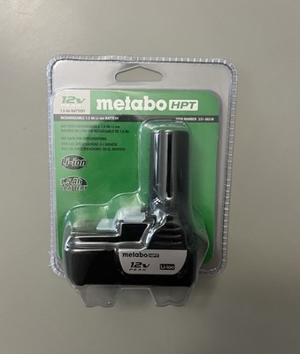 Metabo HPT 12V Peak Li-ion 1.5 Ah Battery NEW Sealed Pkg 331-065 M