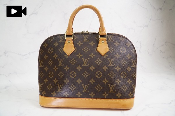 [AB] Louis Vuitton Monogram Alma PM Handbag M51130 Brown Tote Bag Vintage Auth