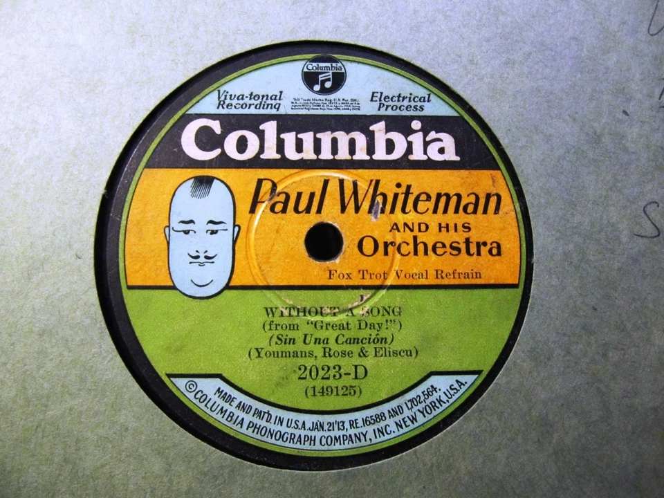 1929 Bing Crosby Paul Whiteman POTATO HEAD GREAT DAY Without a Song Columbia - Image 2 of 3