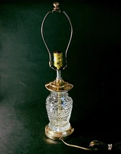 WATERFORD GLANDORE ELECTRIC LAMP, Cut Lead Crystal, 19 1/2", Made in Ireland