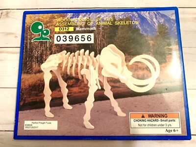 Wooden Dinosaur Kits D312 Mammoth Brand New, Sealed, 039656
