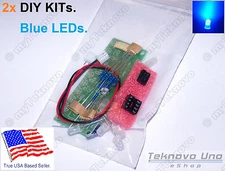 2x BLUE LED Light Chaser Sequencer Follower Scroller DIY KIT NE555 CD4017 - USA
