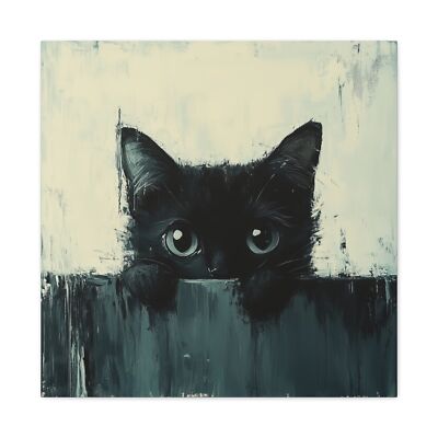 Cute Peeking Kitty cat animal lover oil Painting Nursery Kid Art Canvas Prints