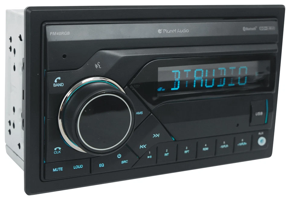 Planet Audio PM40RGB 2-Din Digital Media Car Stereo Receiver w/Bluetooth/USB/AUX - Image 3 of 4