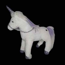 FAO Schwarz Unicorn White Purple Plush 2014 ToysRUs 13" Stuffed Animal
